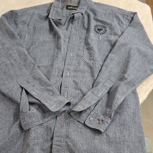 Orvis Chambray Blue Casual Shirt
